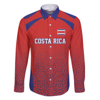 Costa Rica Football Custom Family Matching Off Shoulder Maxi Dress and Hawaiian Shirt Los Ticos Go Champions