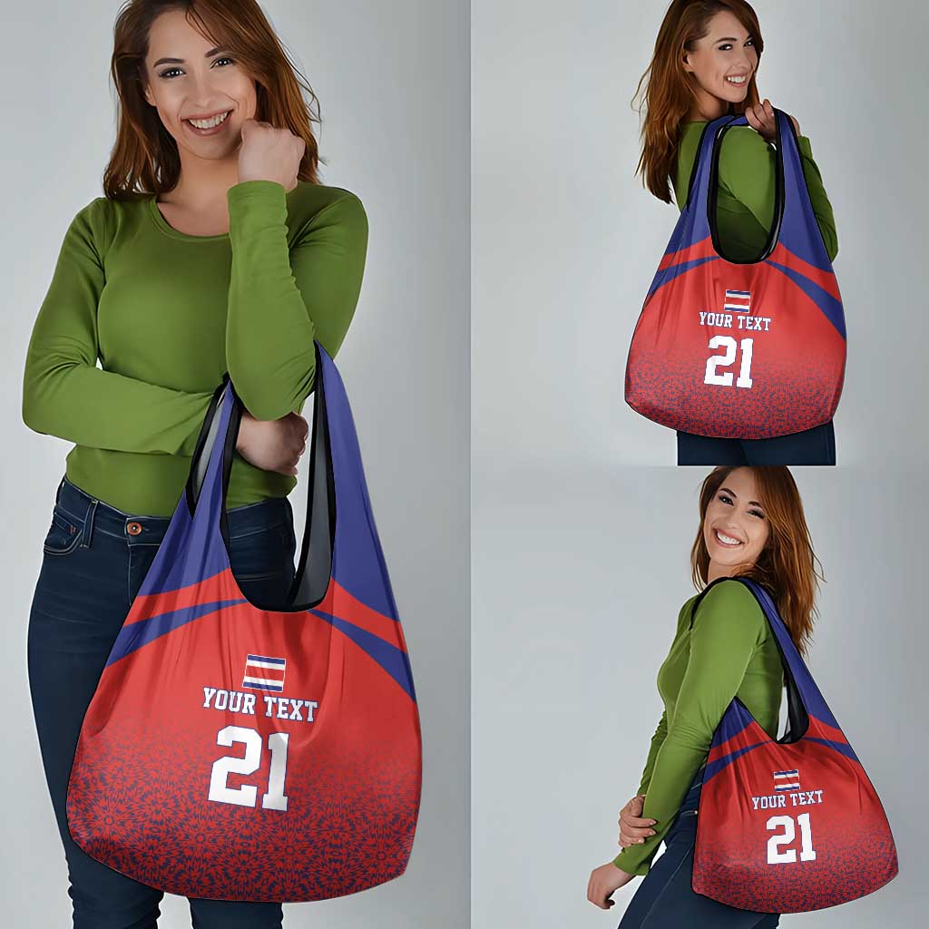 Costa Rica Football Custom Grocery Bag Los Ticos Go Champions