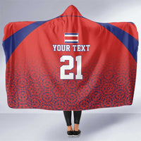Costa Rica Football Custom Hooded Blanket Los Ticos Go Champions