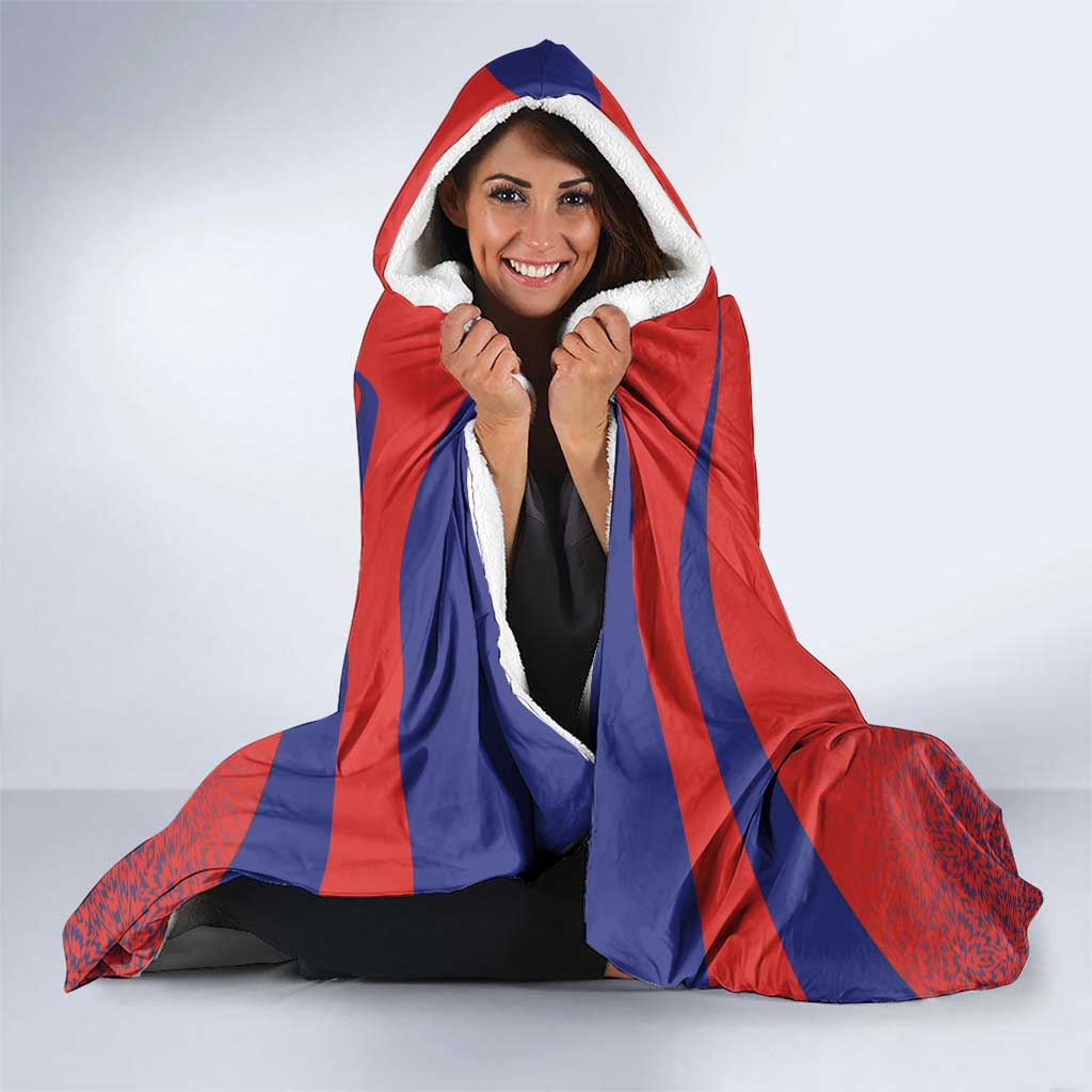 Costa Rica Football Custom Hooded Blanket Los Ticos Go Champions