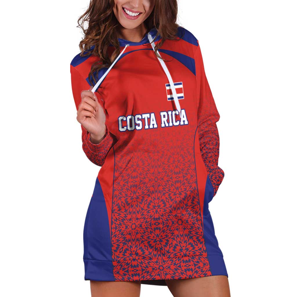 Costa Rica Football Custom Hoodie Dress Los Ticos Go Champions