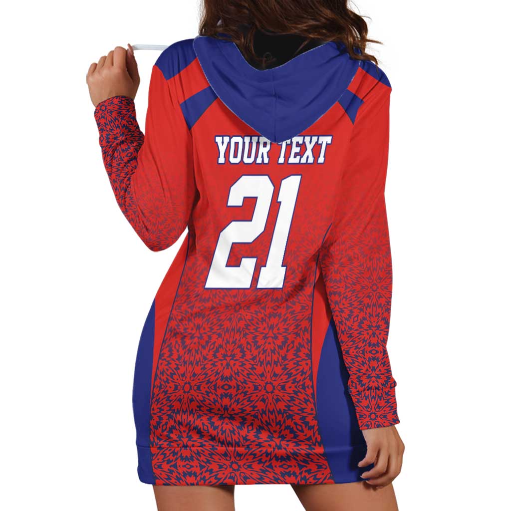 Costa Rica Football Custom Hoodie Dress Los Ticos Go Champions