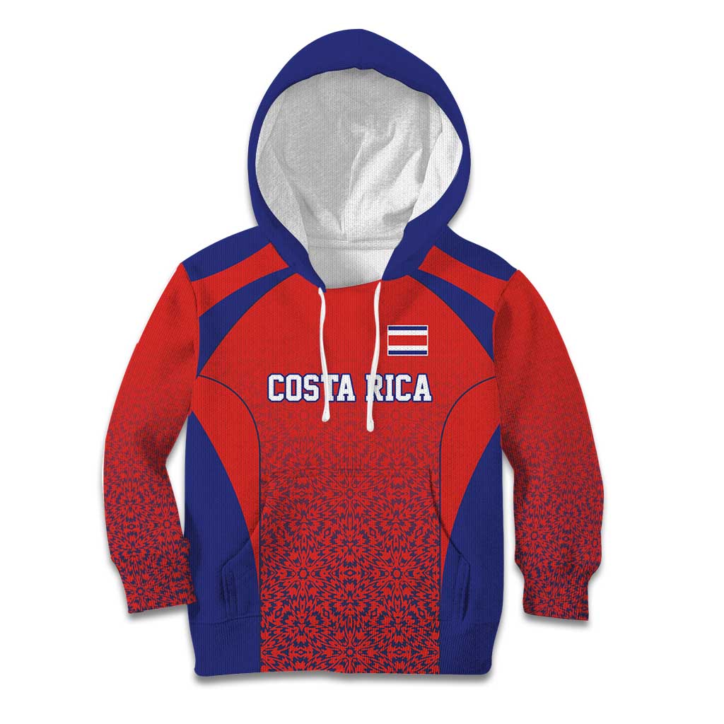 Costa Rica Football Custom Kid Hoodie Los Ticos Go Champions