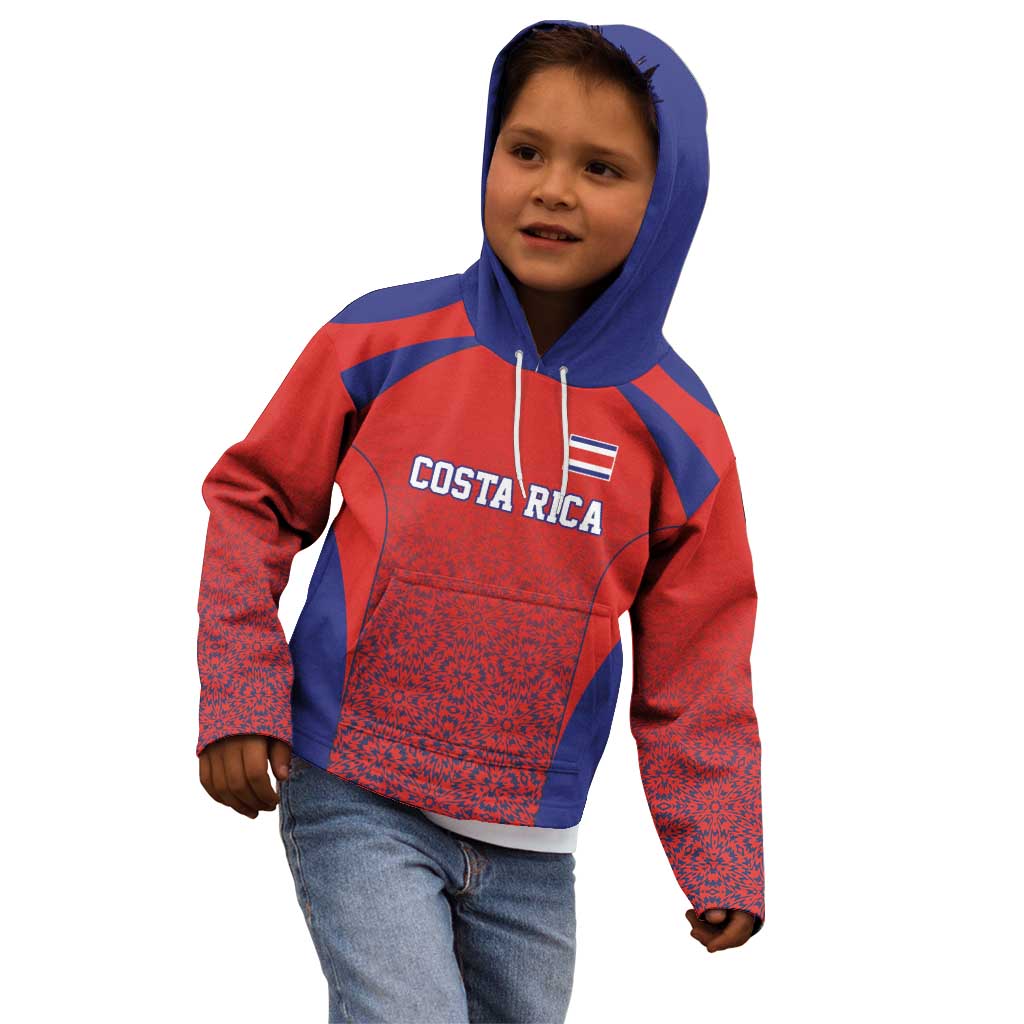 Costa Rica Football Custom Kid Hoodie Los Ticos Go Champions