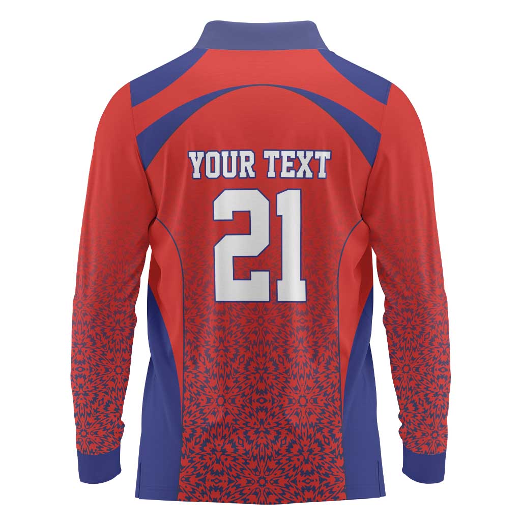 Costa Rica Football Custom Long Sleeve Polo Shirt Los Ticos Go Champions