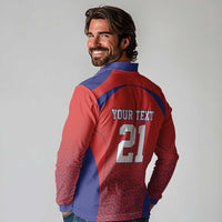 Costa Rica Football Custom Long Sleeve Polo Shirt Los Ticos Go Champions