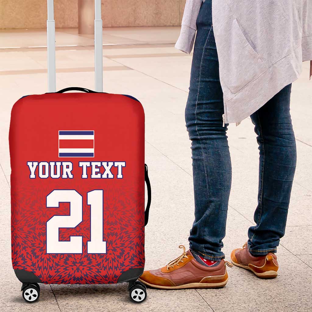 Costa Rica Football Custom Luggage Cover Los Ticos Go Champions