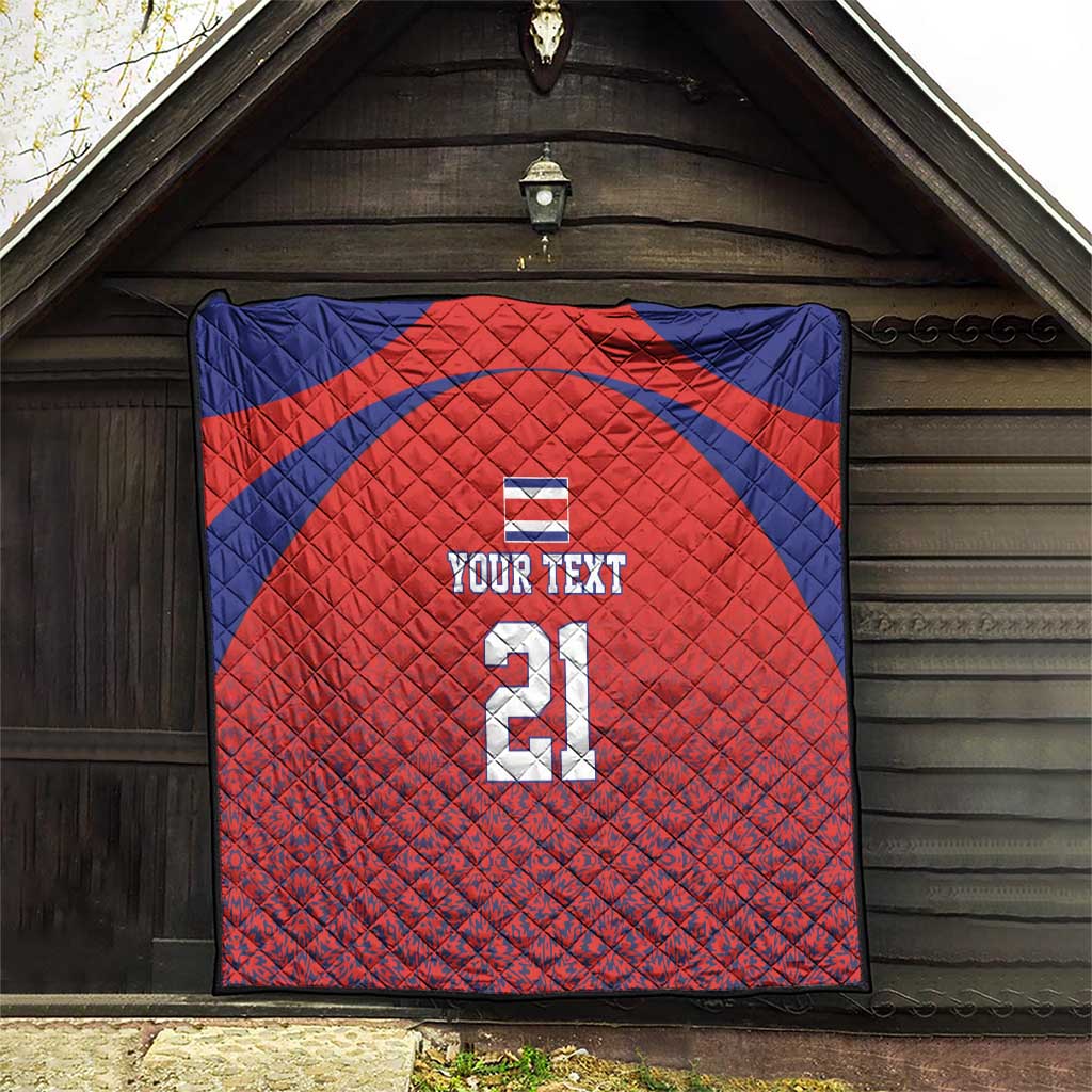 Costa Rica Football Custom Quilt Los Ticos Go Champions