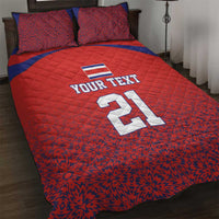 Costa Rica Football Custom Quilt Bed Set Los Ticos Go Champions