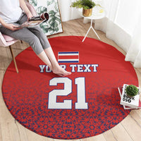 Costa Rica Football Custom Round Carpet Los Ticos Go Champions