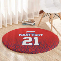 Costa Rica Football Custom Round Carpet Los Ticos Go Champions