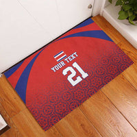 Costa Rica Football Custom Rubber Doormat Los Ticos Go Champions