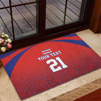 Costa Rica Football Custom Rubber Doormat Los Ticos Go Champions