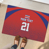 Costa Rica Football Custom Rubber Doormat Los Ticos Go Champions