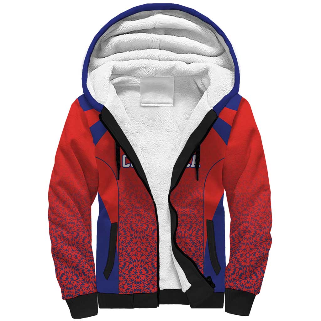 Costa Rica Football Custom Sherpa Hoodie Los Ticos Go Champions