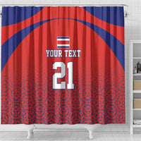 Costa Rica Football Custom Shower Curtain Los Ticos Go Champions