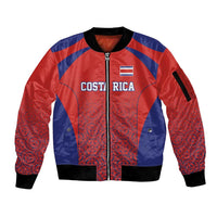 Costa Rica Football Custom Sleeve Zip Bomber Jacket Los Ticos Go Champions