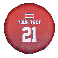 Costa Rica Football Custom Spare Tire Cover Los Ticos Go Champions