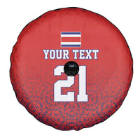 Costa Rica Football Custom Spare Tire Cover Los Ticos Go Champions