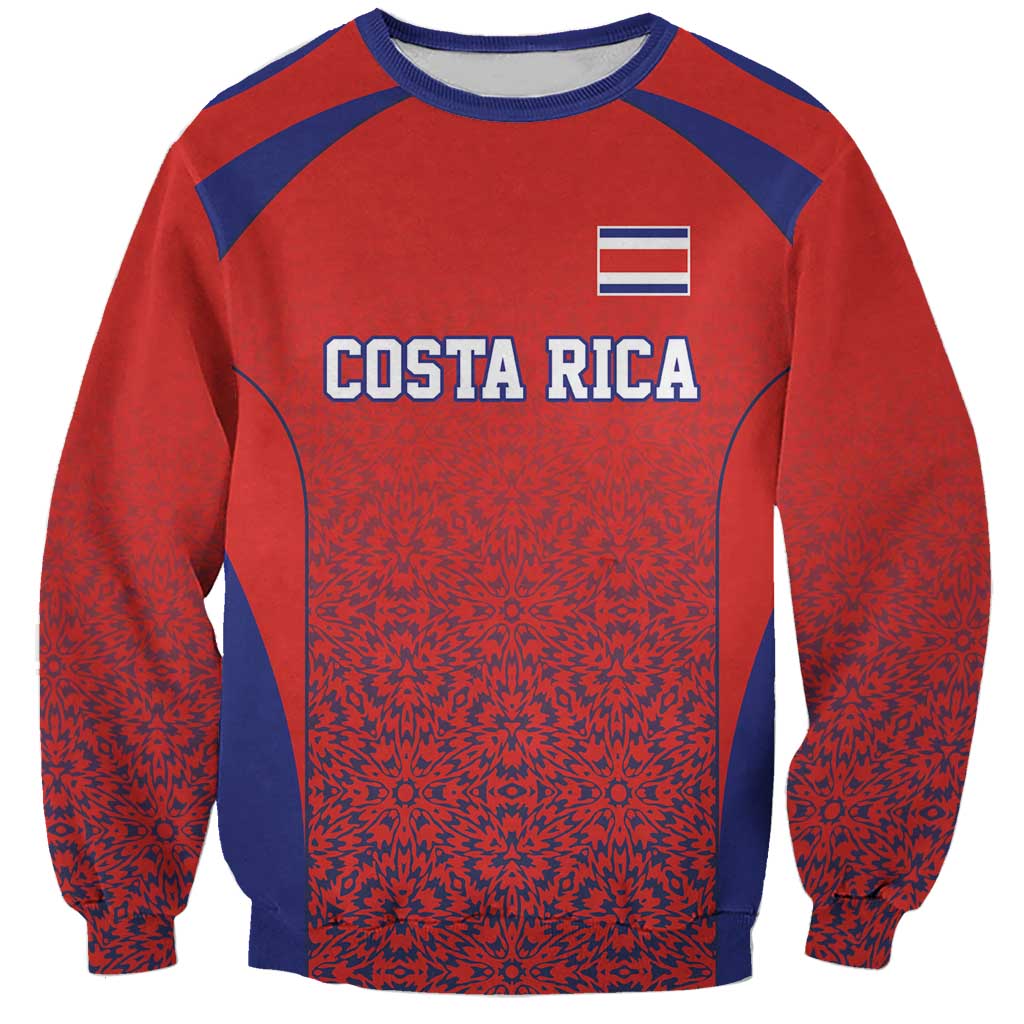 Costa Rica Football Custom Sweatshirt Los Ticos Go Champions