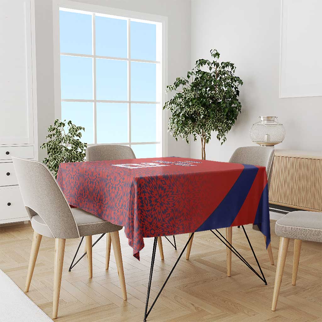 Costa Rica Football Custom Tablecloth Los Ticos Go Champions