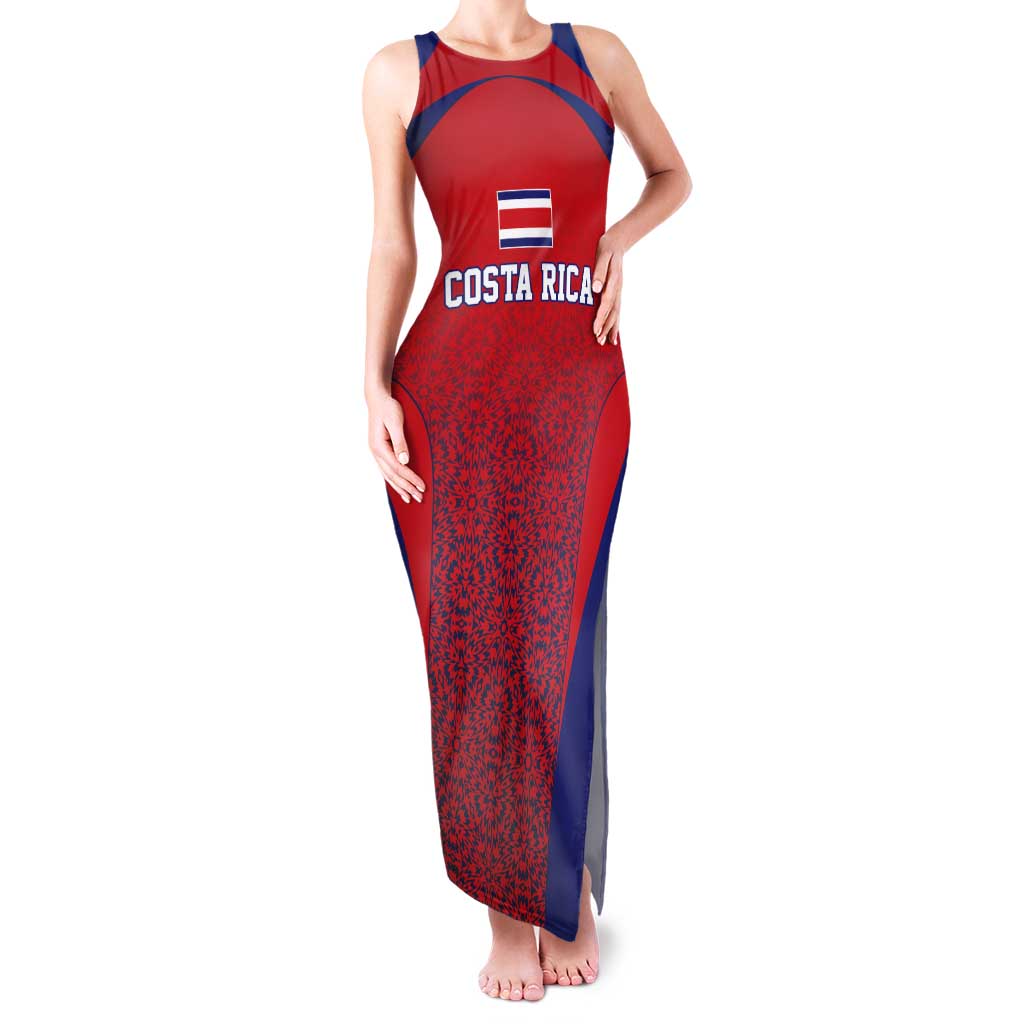 Costa Rica Football Custom Tank Maxi Dress Los Ticos Go Champions