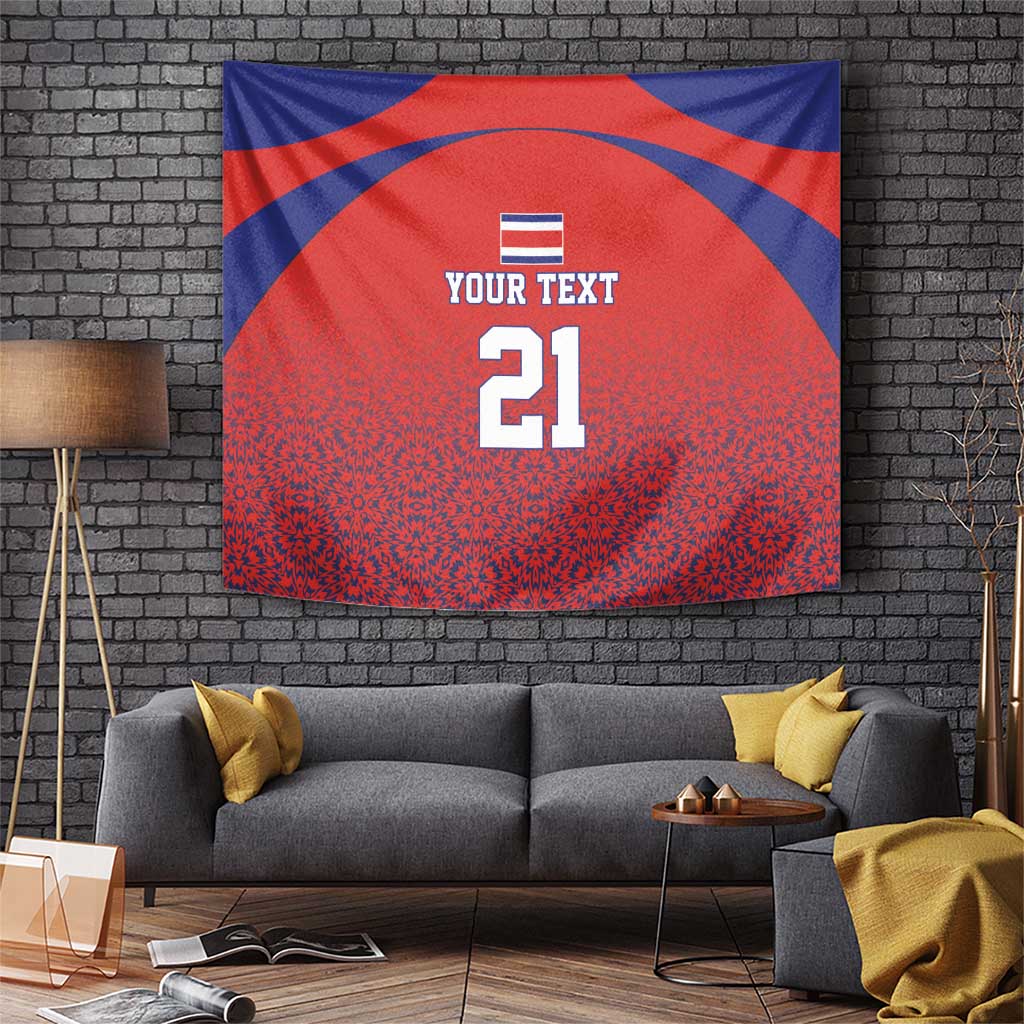 Costa Rica Football Custom Tapestry Los Ticos Go Champions