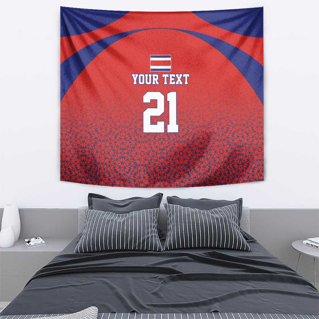 Costa Rica Football Custom Tapestry Los Ticos Go Champions