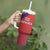 Costa Rica Football Custom Tumbler With Handle Los Ticos Go Champions