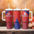 Costa Rica Football Custom Tumbler With Handle Los Ticos Go Champions