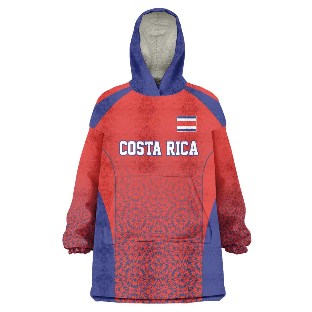 Costa Rica Football Custom Wearable Blanket Hoodie Los Ticos Go Champions