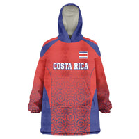 Costa Rica Football Custom Wearable Blanket Hoodie Los Ticos Go Champions