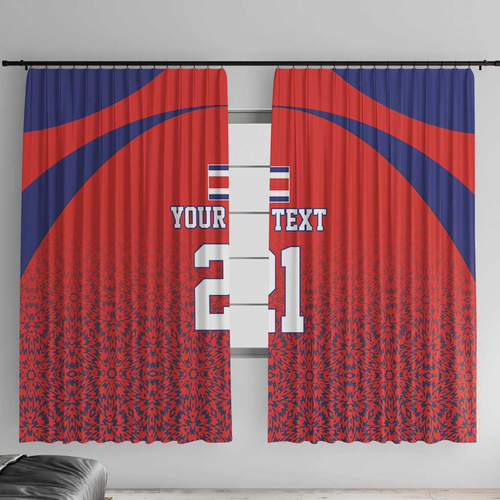 Costa Rica Football Custom Window Curtain Los Ticos Go Champions