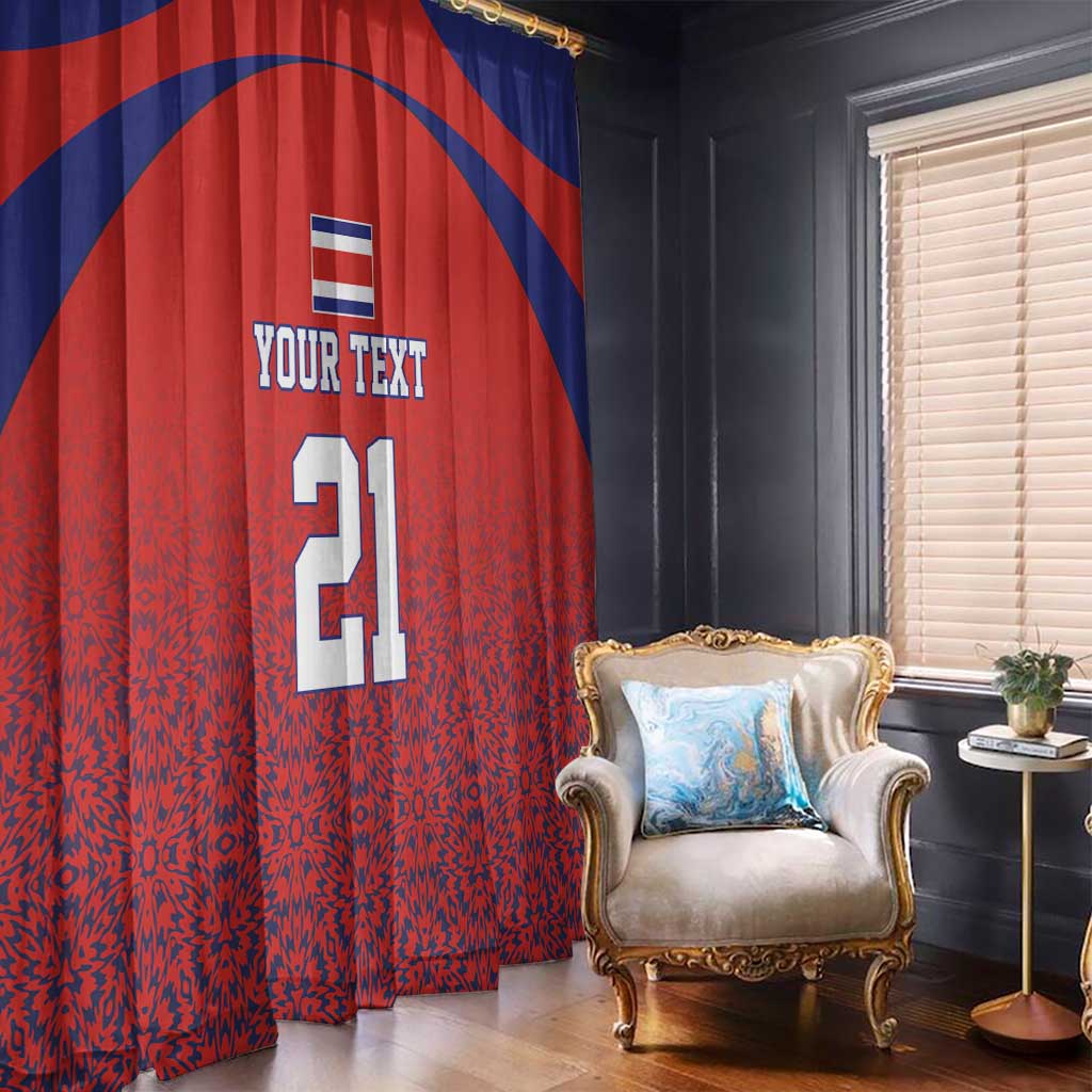 Costa Rica Football Custom Window Curtain Los Ticos Go Champions