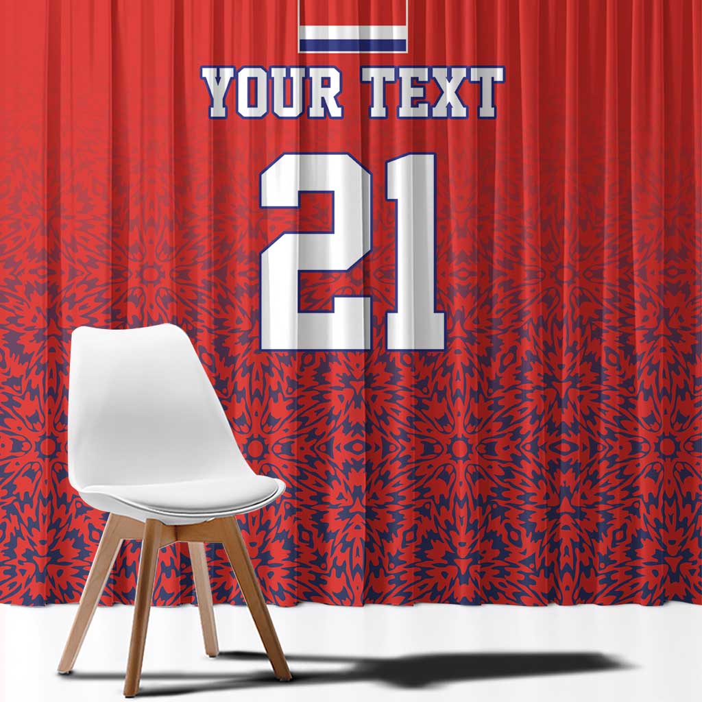 Costa Rica Football Custom Window Curtain Los Ticos Go Champions