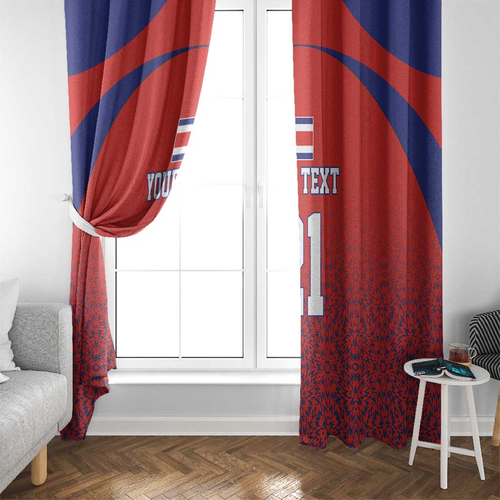 Costa Rica Football Custom Window Curtain Los Ticos Go Champions