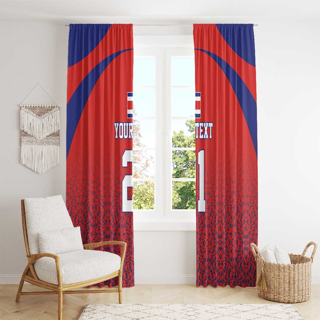 Costa Rica Football Custom Window Curtain Los Ticos Go Champions