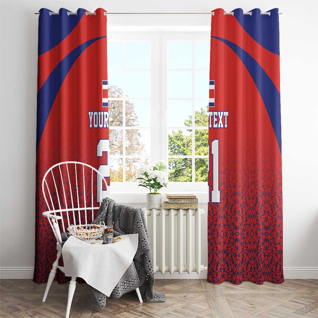 Costa Rica Football Custom Window Curtain Los Ticos Go Champions