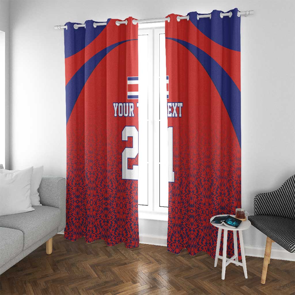 Costa Rica Football Custom Window Curtain Los Ticos Go Champions