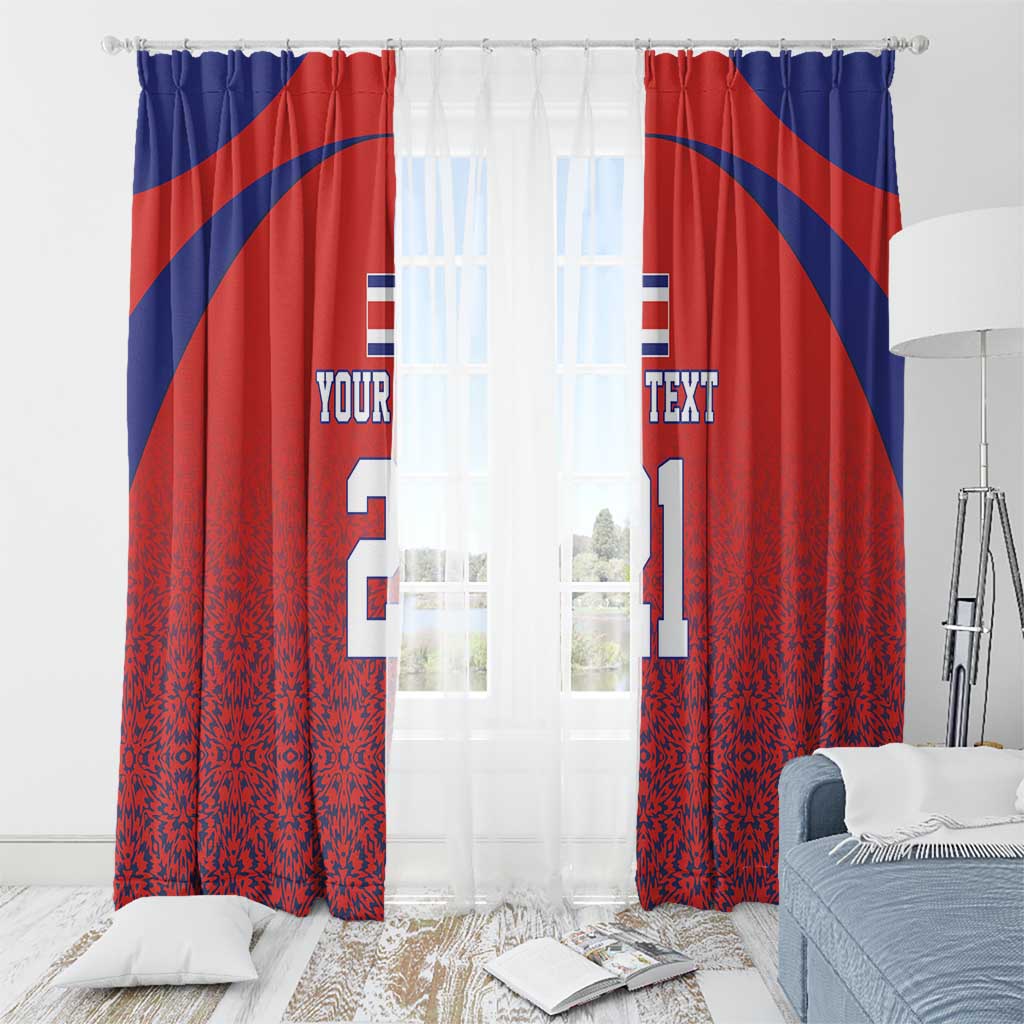 Costa Rica Football Custom Window Curtain Los Ticos Go Champions