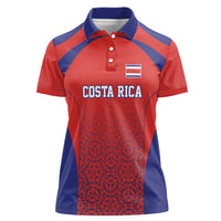 Costa Rica Football Custom Women Polo Shirt Los Ticos Go Champions