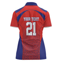 Costa Rica Football Custom Women Polo Shirt Los Ticos Go Champions