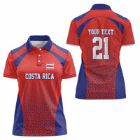 Costa Rica Football Custom Women Polo Shirt Los Ticos Go Champions