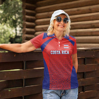 Costa Rica Football Custom Women Polo Shirt Los Ticos Go Champions