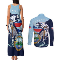 Costa Rica Jaguar Guaria Morada Couples Matching Tank Maxi Dress and Long Sleeve Button Shirt