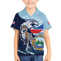 Costa Rica Jaguar Guaria Morada Family Matching Off The Shoulder Long Sleeve Dress and Hawaiian Shirt