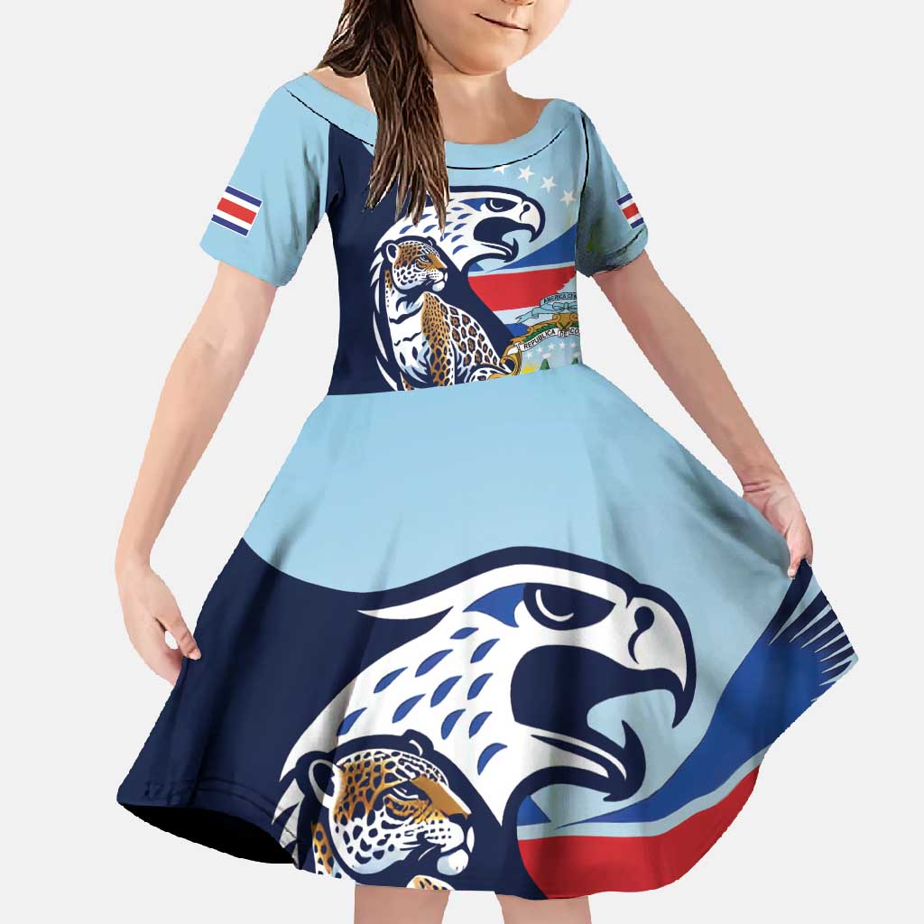 Costa Rica Jaguar Guaria Morada Family Matching Off Shoulder Maxi Dress and Hawaiian Shirt