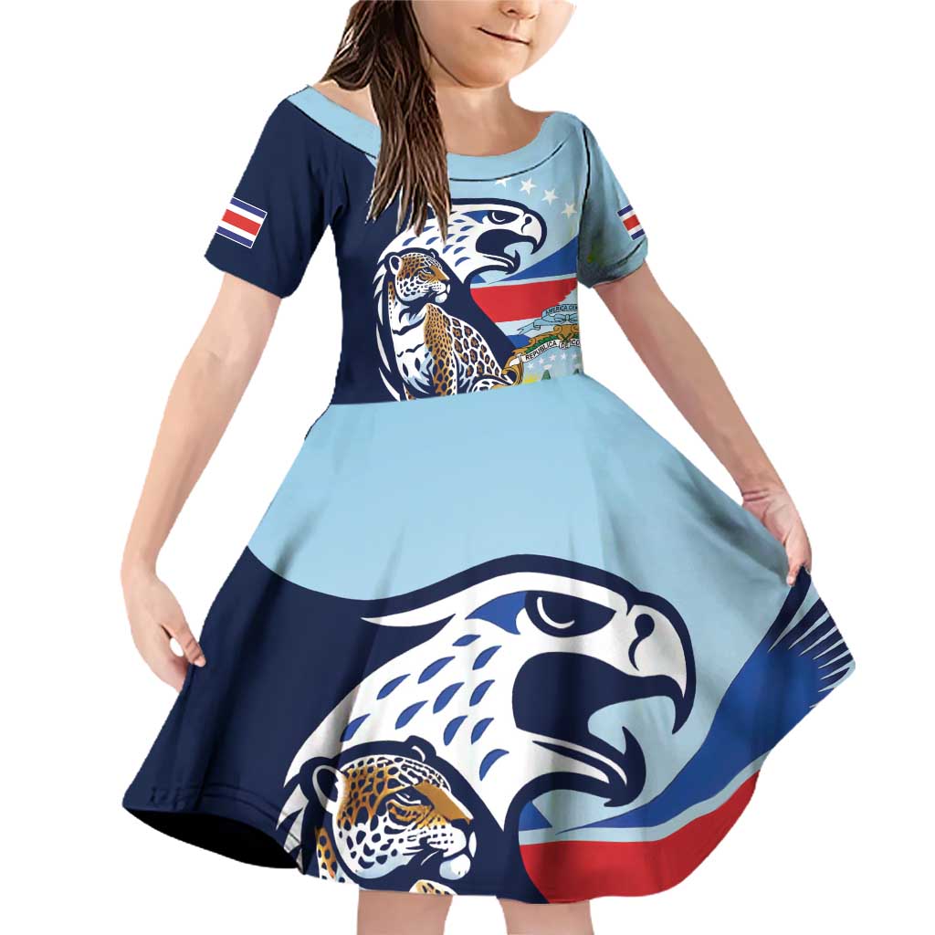 Costa Rica Jaguar Guaria Morada Family Matching Off Shoulder Short Dress and Hawaiian Shirt