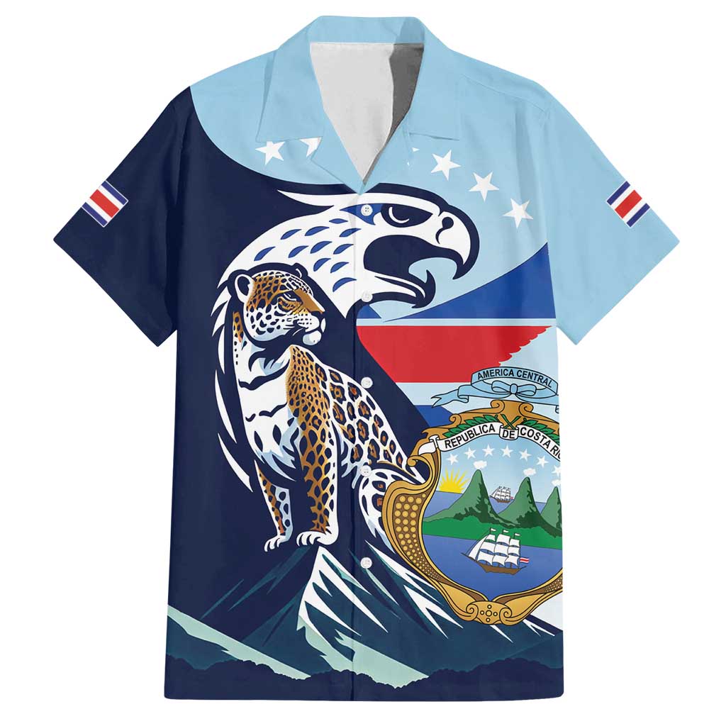 Costa Rica Jaguar Guaria Morada Family Matching Off Shoulder Short Dress and Hawaiian Shirt