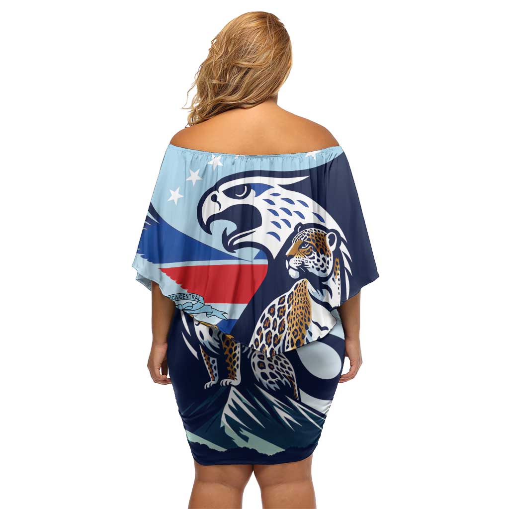 Costa Rica Jaguar Guaria Morada Family Matching Off Shoulder Short Dress and Hawaiian Shirt